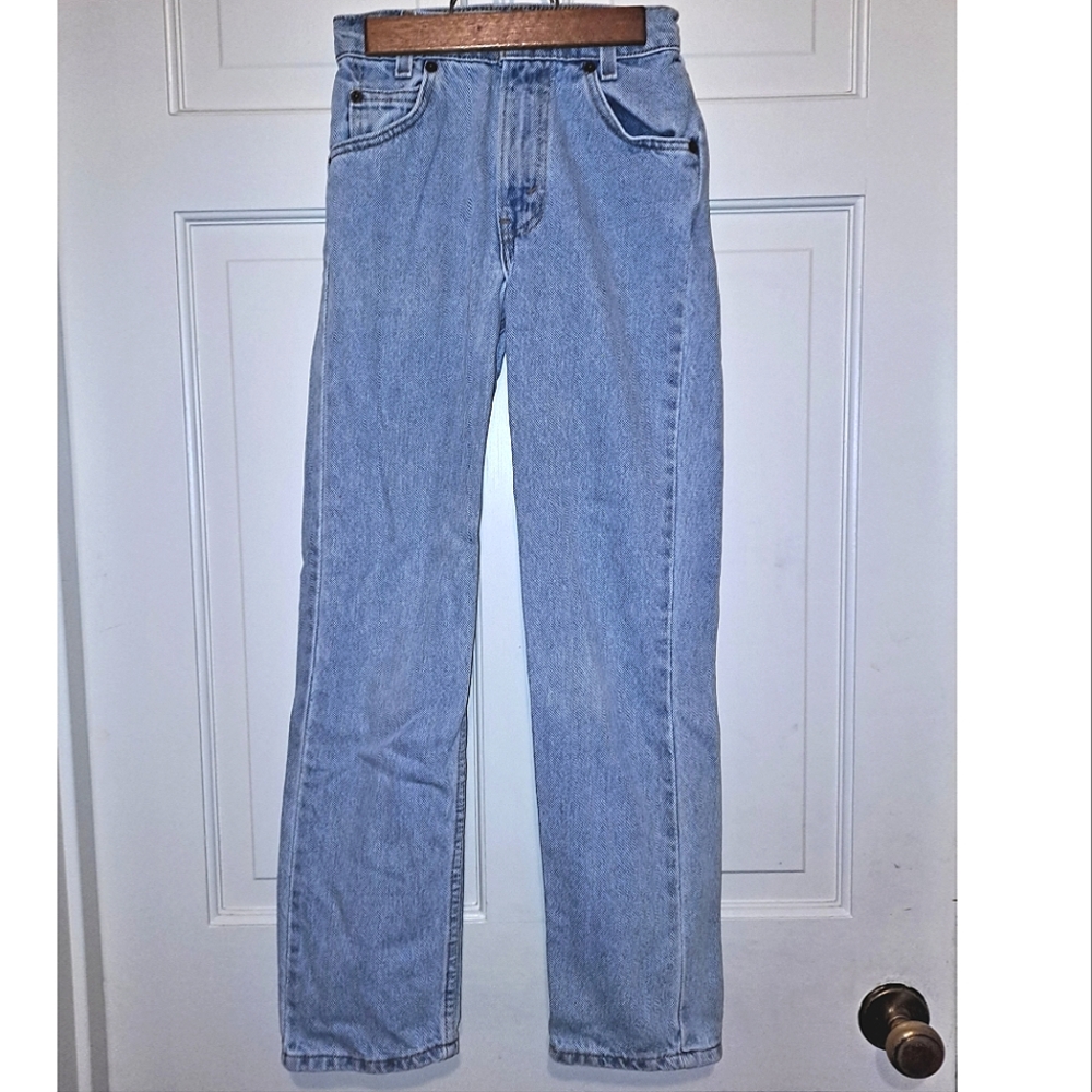 Levi's 505 classic fit slim denim kids size 12 light blue jeans